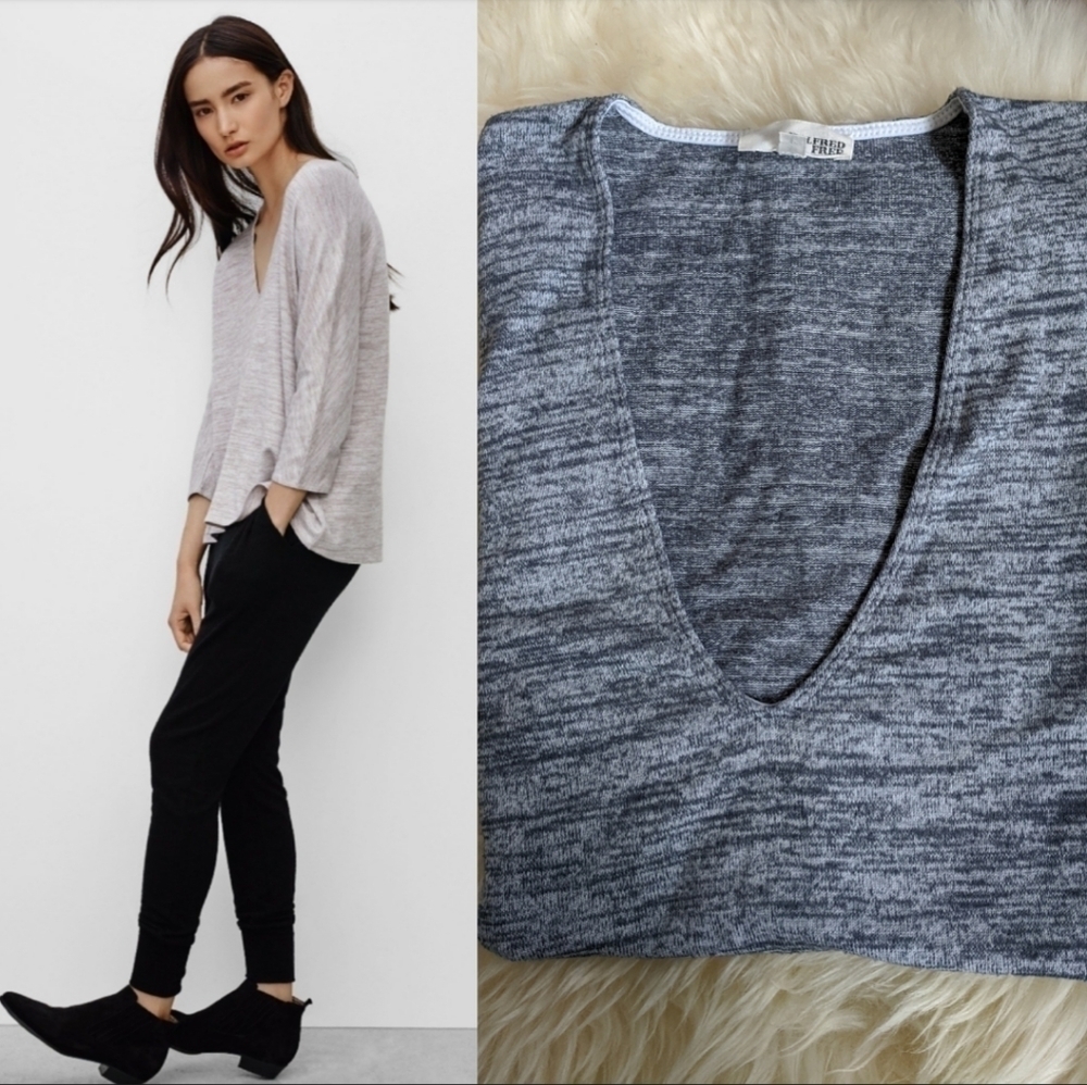 Aritzia Wilfred free aneta 3/4 length t-shirt grey xs